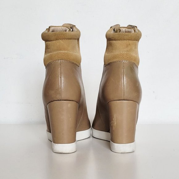 See by Chloé Gondola Leather Lace-up Wedge Sneaker Ankle Shoes - Size 37.5 - Picture 3 of 13